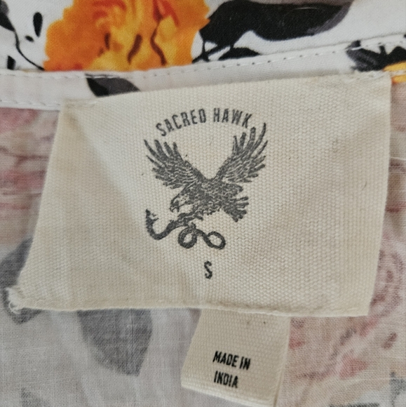 SACRED HAWK casual Floral Dress classic above the knee size Small - Picture 6 of 6